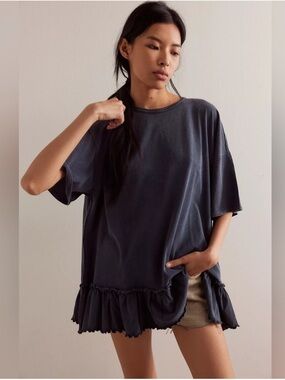Free People "We The Free" Why Yes Tee - Black - Size XL